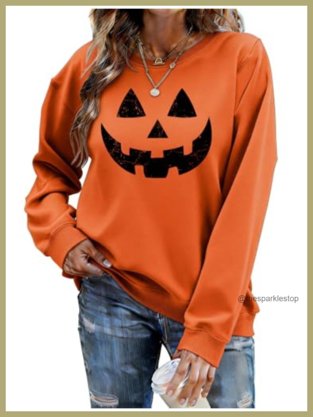 Women Halloween Sweatshirt Pullover Crewneck Long Sleeve Fall Top
